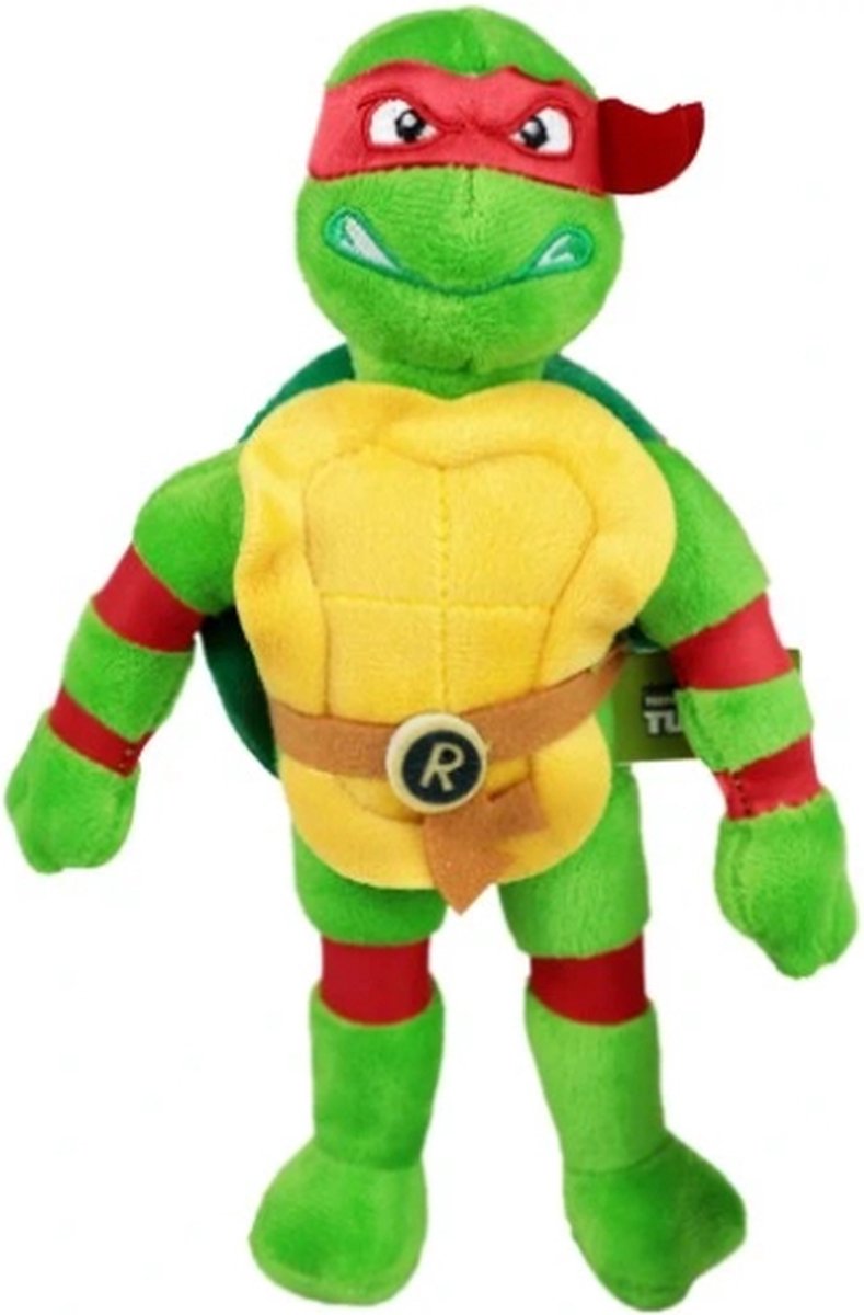 Raphael (Rood) Teenage Mutant Ninja Turtles Pluche Knuffel 21 cm [Nickelodeon Plush Toy | Speelgoed knuffeldier knuffelpop voor kinderen jongens meisjes | Michelangelo, Leonardo, Donatello, Raphael]